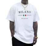 T-shirt à col rond à manches courtes imprimé du drapeau d'Italie, t-shirt d'été unisexe pour fête, sport et voyage décontracté pour hommes et femmes